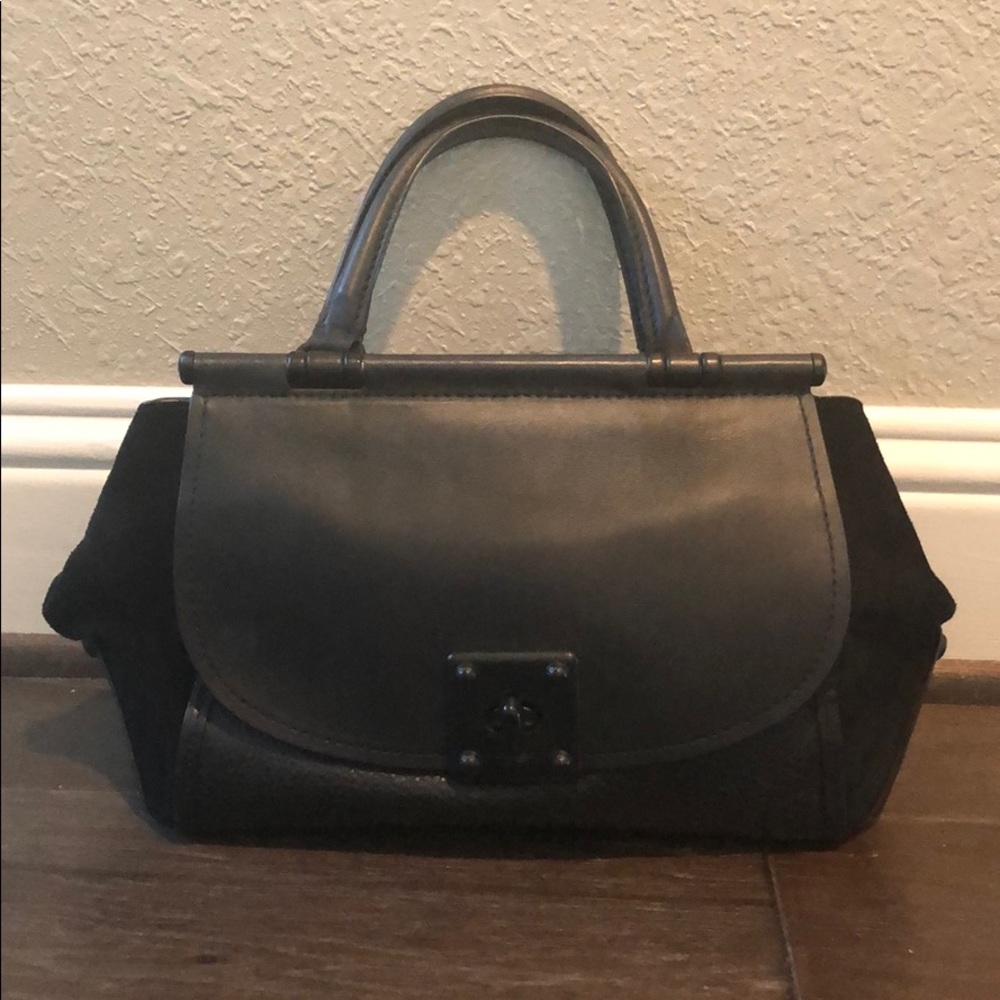 Black on black leather/suede Coach purse.